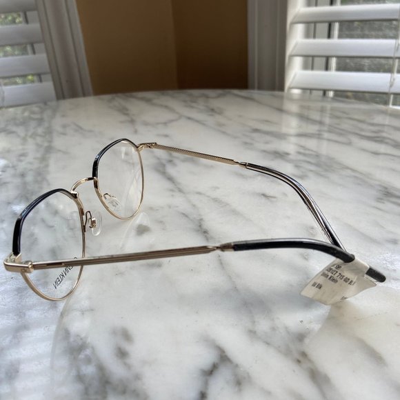 Calvin Klein Unisex Eyeglasses Gold/Black Frame w/Clear Lens - Picture 2 of 3